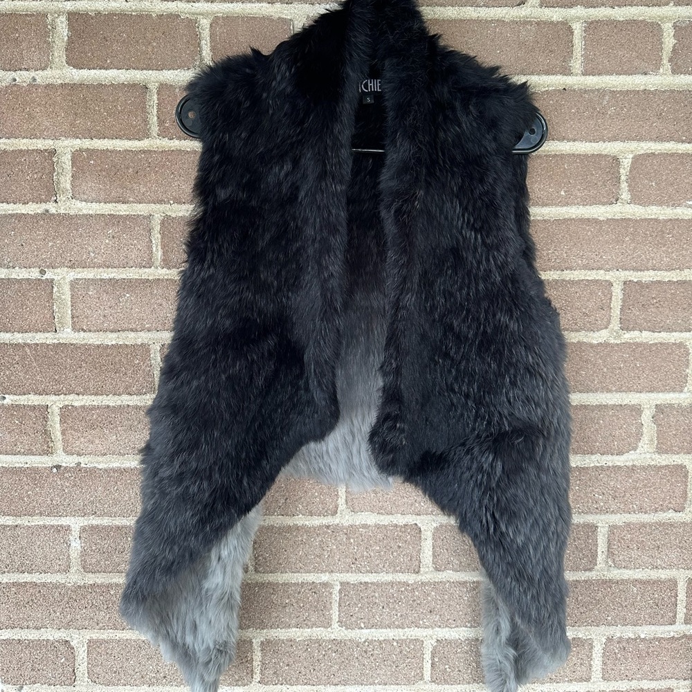Real rabbit fur ombré vest